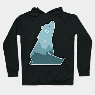 Cute Blue Mountain Bear Hoodie